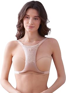 Pillow Bra Against Wrinkles Natural Silk with French Lace for Sleeping & Breast Support at Night (Pink)