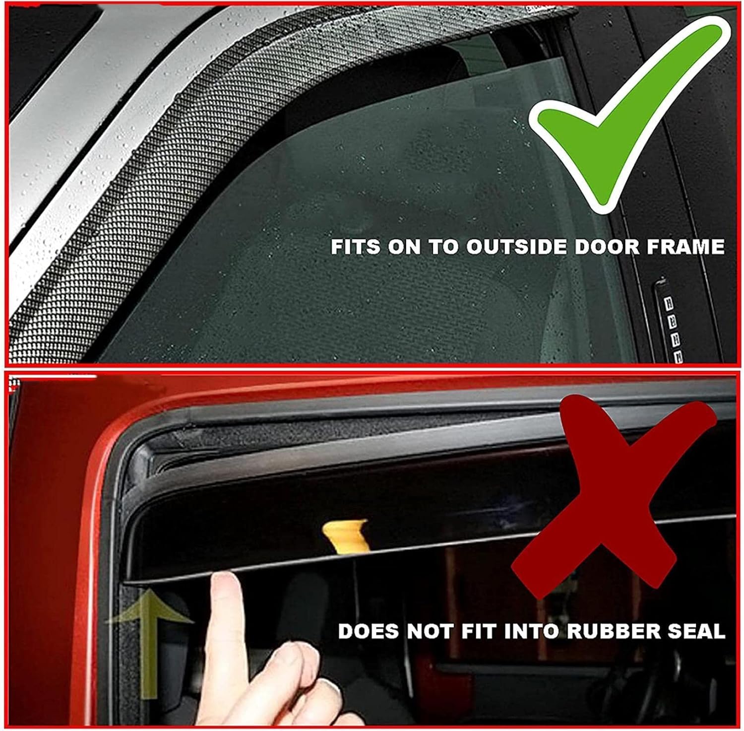 Side Window Wind Deflector,for Lincoln MKC 2015-2022 Car Wind-Deflectors Window Visors Electroplated Metal Window rain Cover Deflector Awning Shield Guard