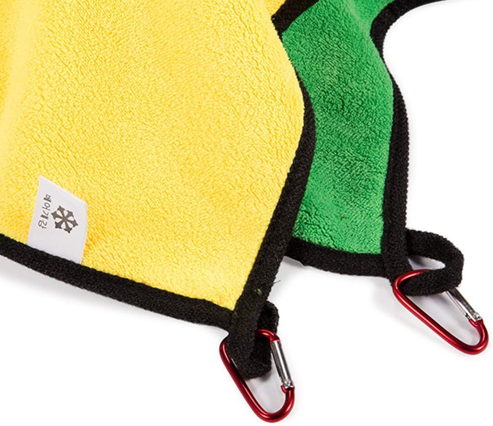 Toasis Soft Microfiber Towels with Carabiner Clip for Fishing Hiking Camping Pack of 3 (Green)