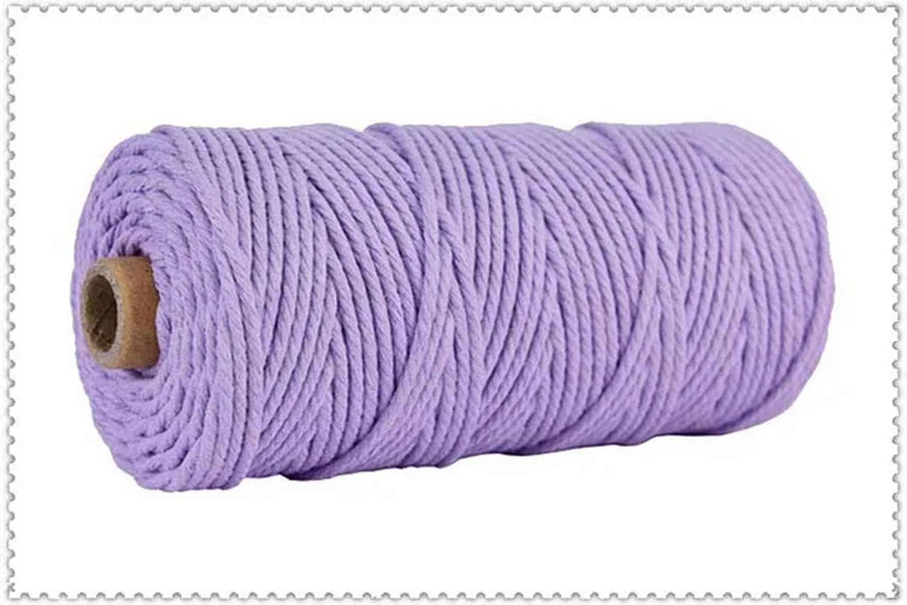 Macrame Cord Twisted String Cotton 3mm Macrame String 110 yards Multicolor(Macaroon Purple)