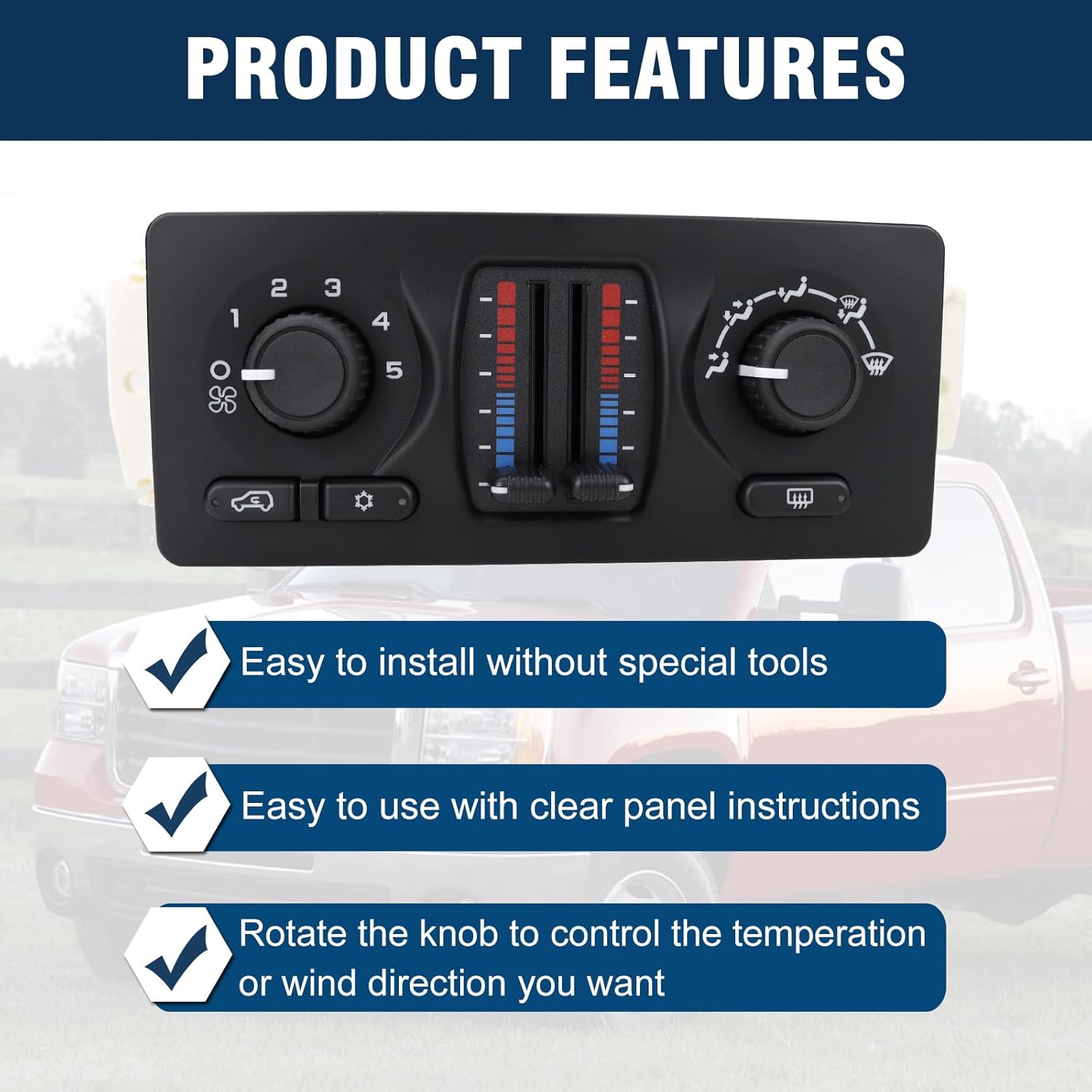 Climate Control Module AC Heater Control Panel Switch Compatible with 2002-2009 GMC Sierra 1500 2500 3500 Tahoe Suburban Avalanche Trailblazer Yukon XL Envoy Replaces 599-210XD