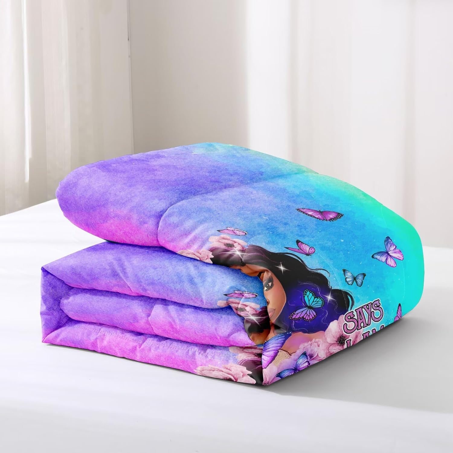 Black Girl Magic Comforter Set Twin, Black Girl Bed Comforter Sets for Girls,African American Girls Bedding Set Afro Melanin Bedroom Decor - Image 6
