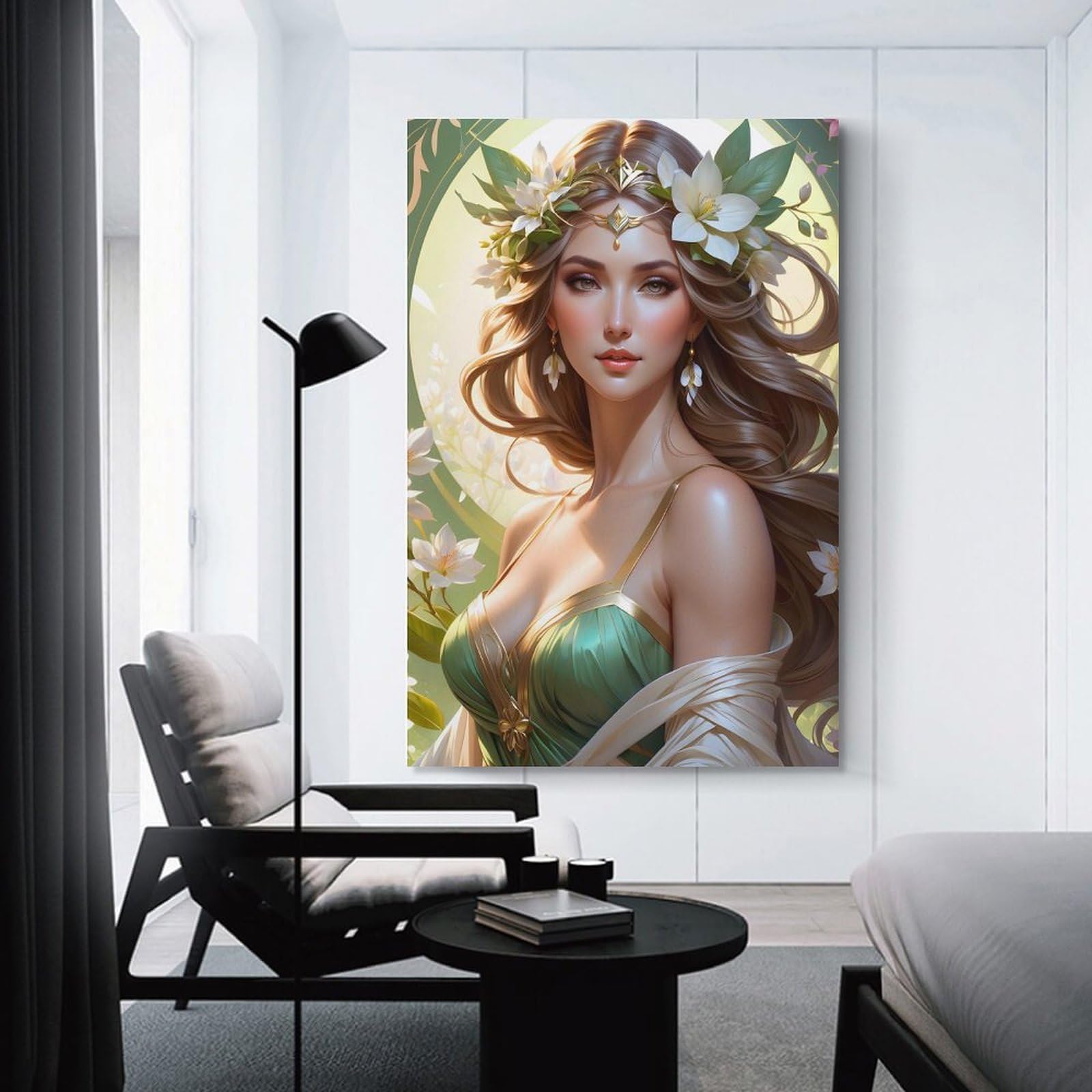 Junmoney Unframe-Hazel Eyed Persephone Hazel Eyed Persephone Wall Art Print, 20X30inch(50X75cm), For Corridors, Hallways Or Apartment Entries, Wall Decor To Refresh Empty Corners
