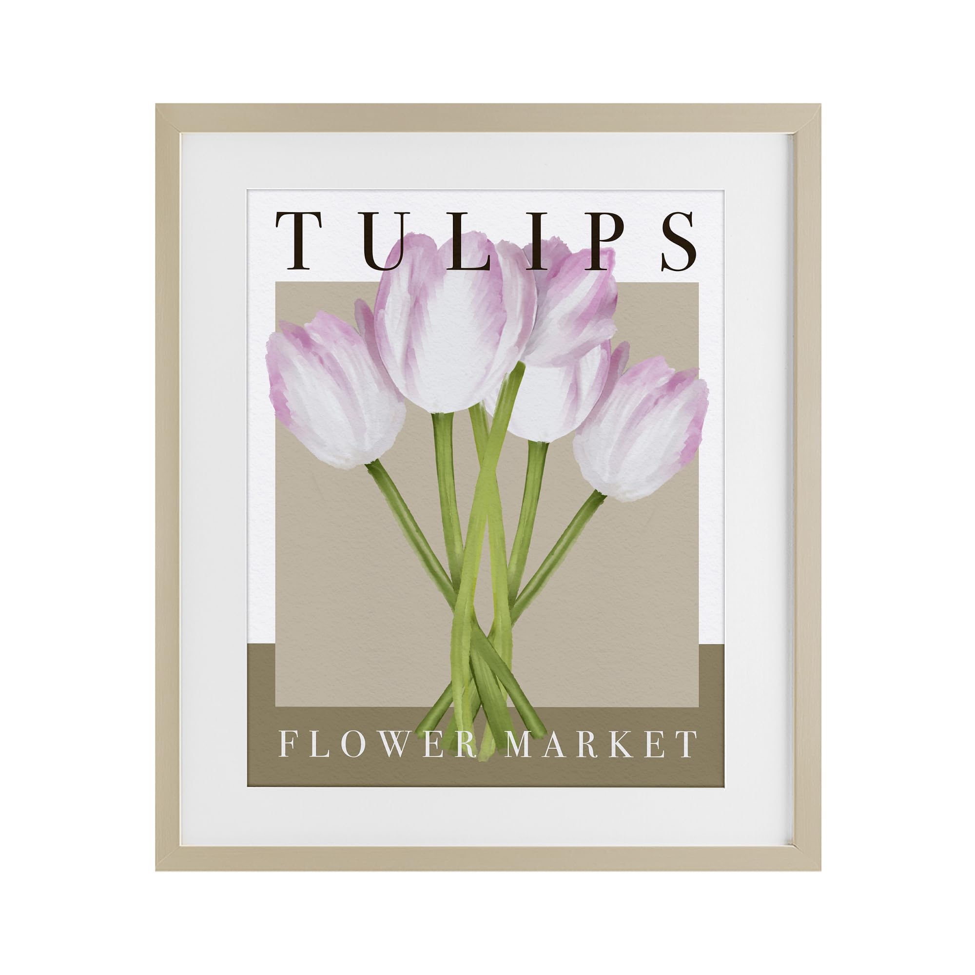 Stupell Industries Harvest Pine (Textured) Tulips Flower Market Botanical, 17 X 21 Inch Framed Print Under Glass
