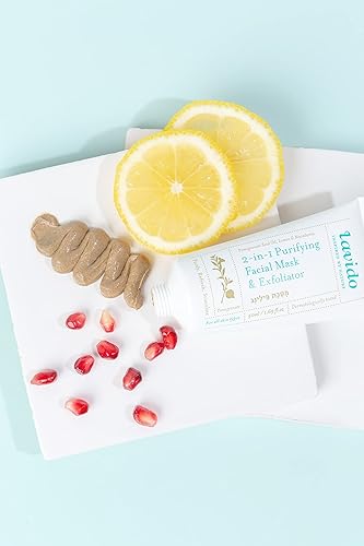 Miniatura 3 de Lavido - Mascarilla facial purificadora natural 2 en 1 + exfoliante  Purifica, refresca y estimula la piel juvenil (tamaño de viaje, 0.51 onzas