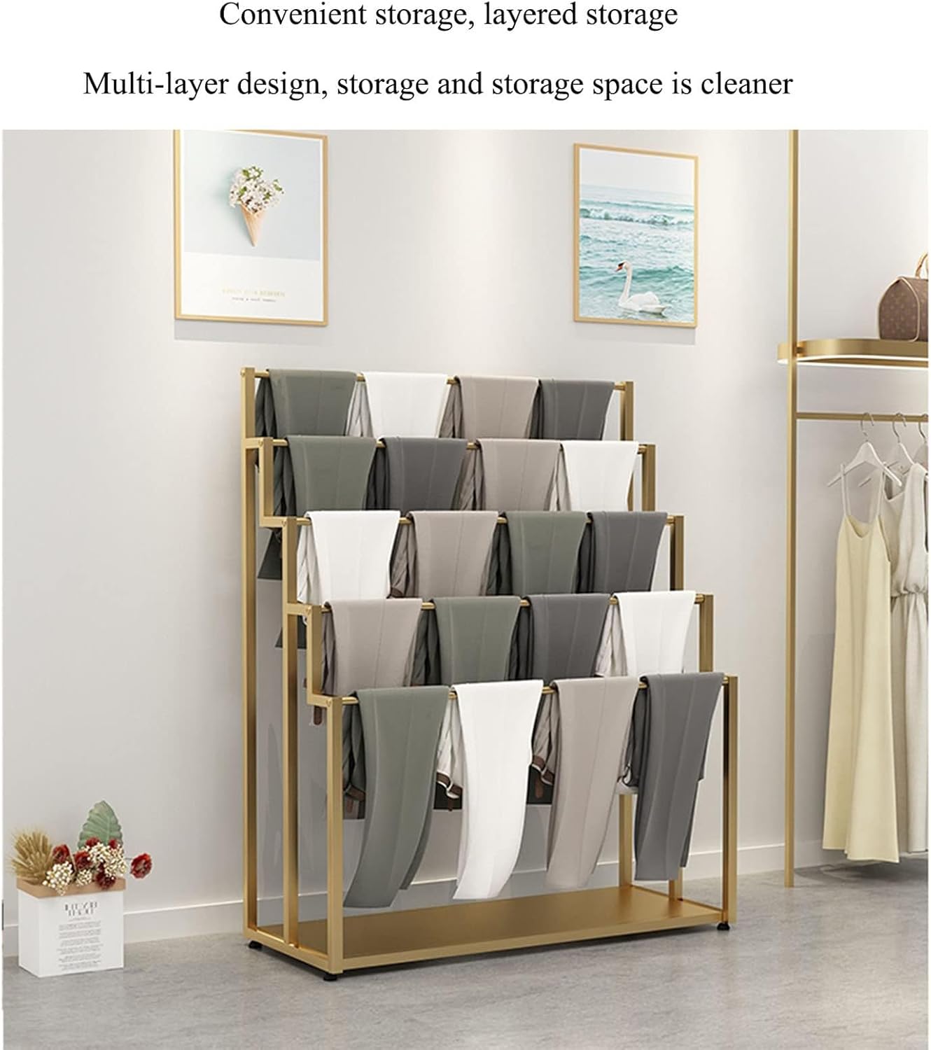 Metal Freestanding Scarf Holder Organizer,Clothing Store Scarves Shawl and Scarves Rack Ties Belt Towel Pants Organizer Hijab Hangers,Commercial Island Display Stand(White 100CM)