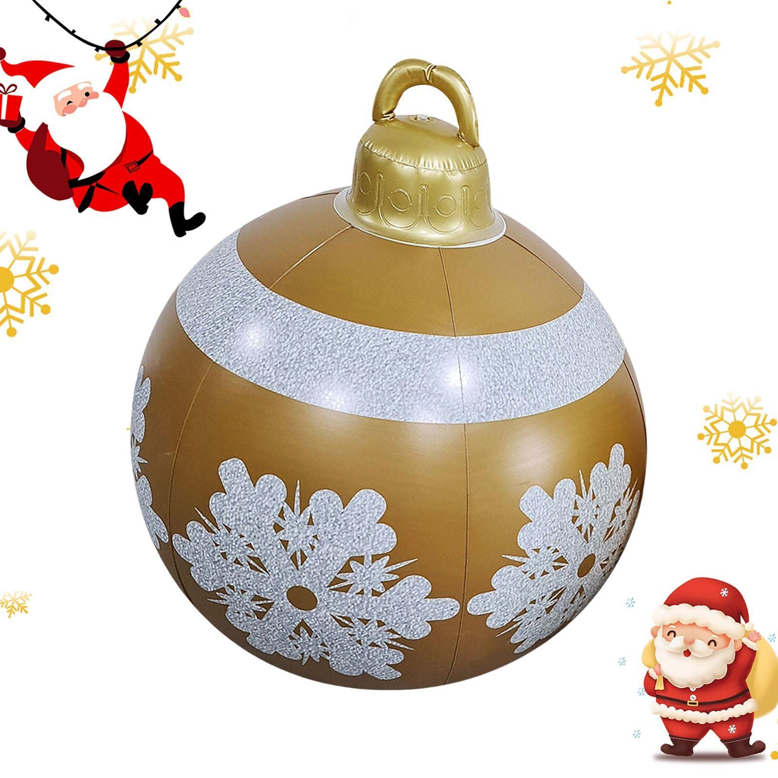 Opblaasbare kerstballen buiten, 61 cm vakantiedecoratie, hangende kerstversiering, voor boomtakken, tuin, entree, vloer, woonkamer, slaapkamer, evenementenplanners, voortuin