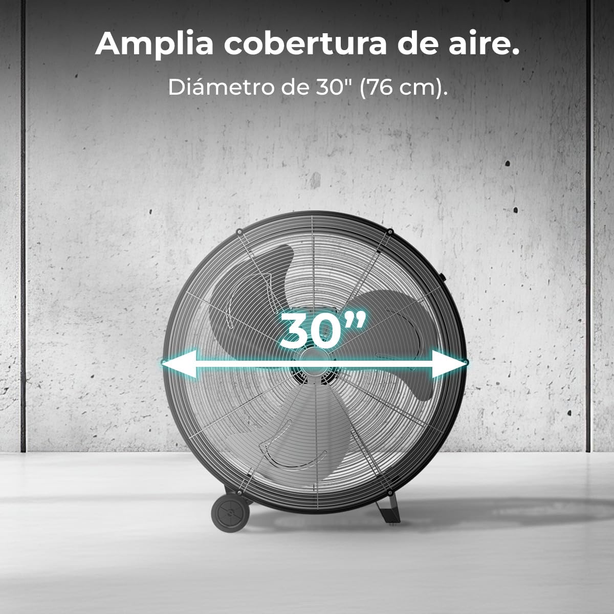 Cecotec Ventilateur de Sol Industriel Proindustry 3000, 240W, Diamètre 76 cm, 3 Vitesses, Pales en Aluminium, Débit d'Air 10473,3 m³/h, Design Transportable, Grille de Protection, Facile à Utiliser