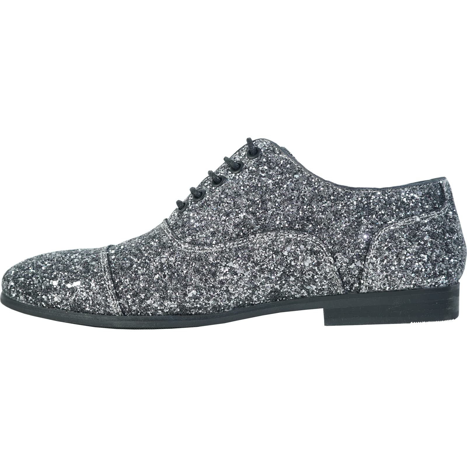 bravo! Zapatos de vestir para hombre, mocasines sin cordones, Oxford con puntera metálica, purpurina para boda, graduación, negro, azul, verde, dorado, rosa, peltre, morado, plateado, rojo