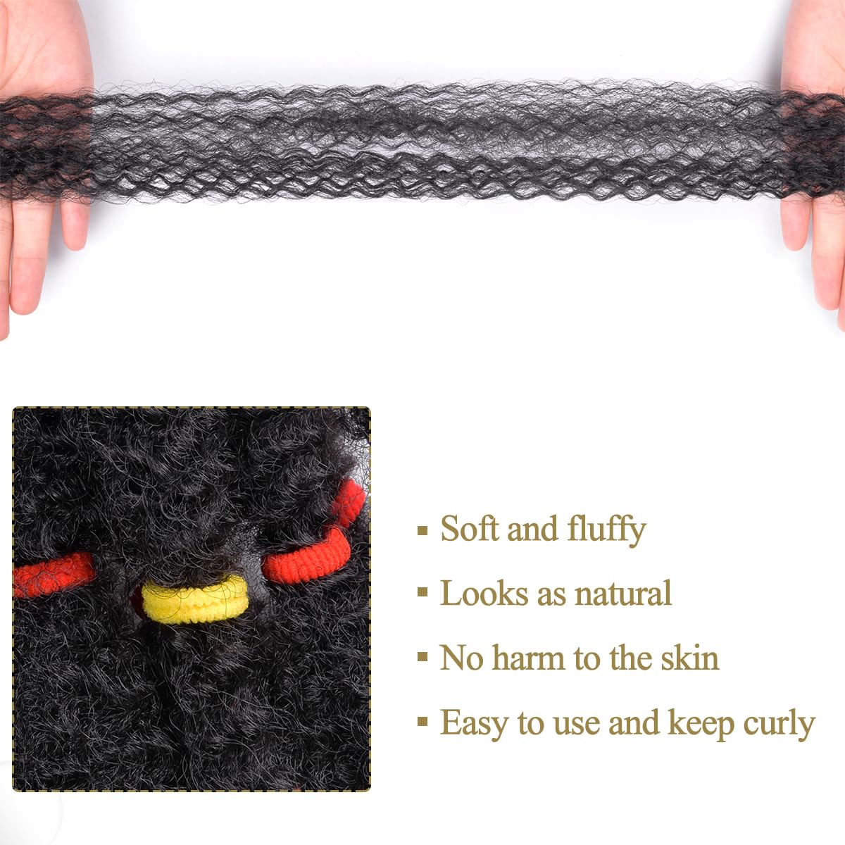 Marley Twist Braiding Hair Bundle,12 Inch 8 Packs Pre Fluffed Marley Hair for Butterfly Soft Locs Spring Afro Twist Hair Bundles (12 Inch,8 Packs,#1B)