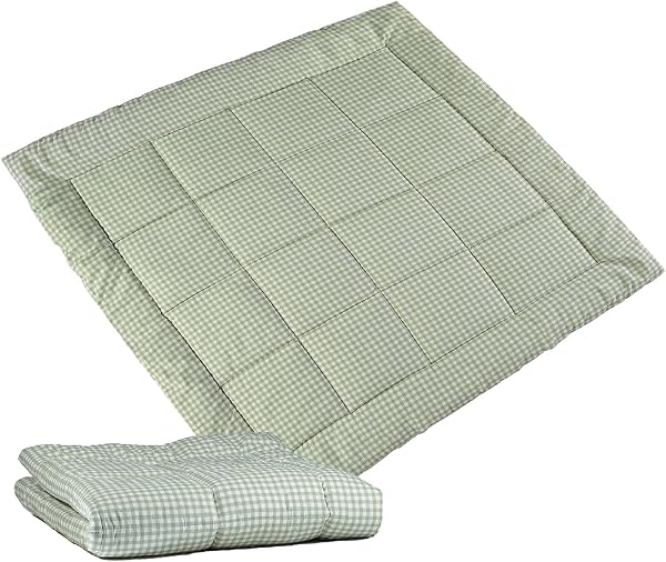 Molis&Co - Krabbeldecke 120x120 cm - 100% Baumwolle (OEKO-TEX) - Multifunktionale Spielmatte, Dick & Weich Gepolstert - Ideal als Babydecke & Spieldecke - Mint Tea - 1