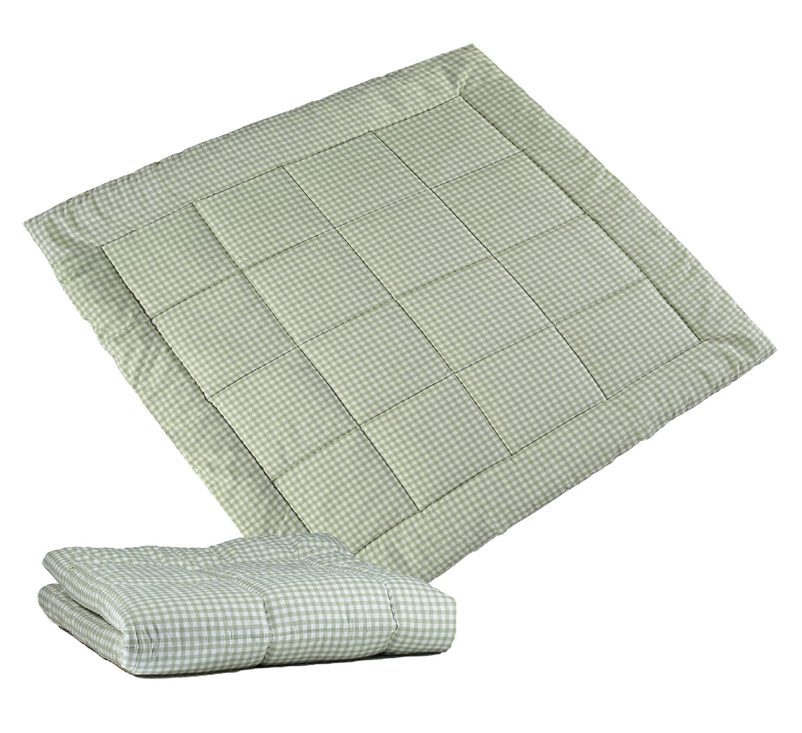 molis&co - Tappeto Gioco Bambini e Neonati 120x120x5cm - Tappeto Morbido Bambini - Tappeto Gioco Neonato Pieghevole, Reversibile e Lavabile - 100% Cotone (OEKO-TEX 100) - Mint Tea - 1