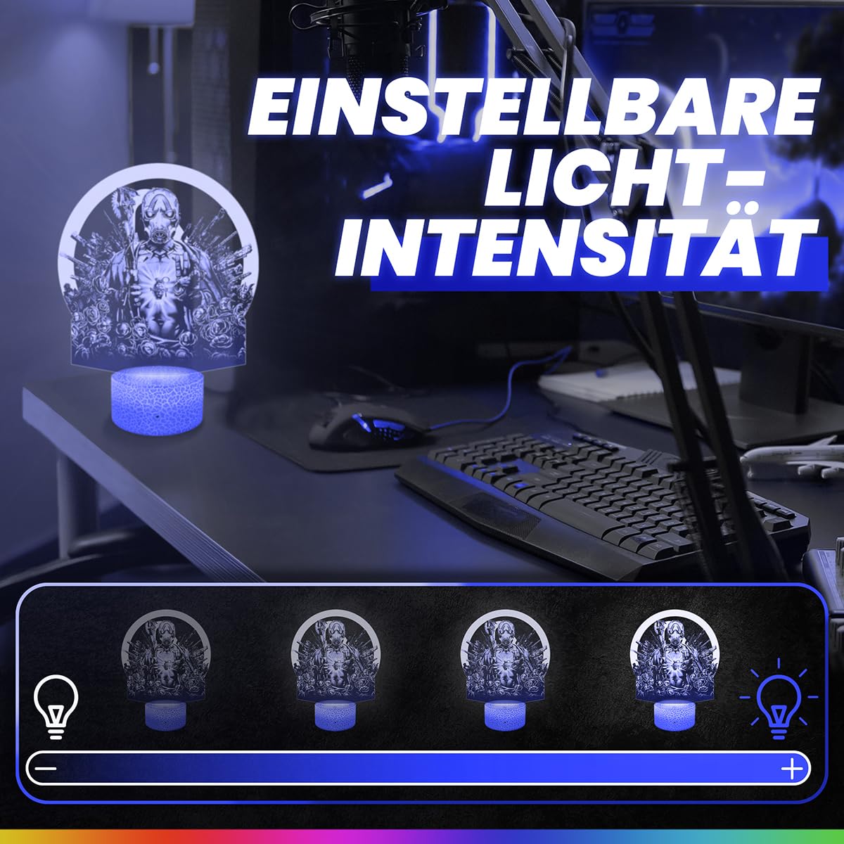 Lampephoto.fr - Border 3D Lampe, Touch Nachtlicht, Geek Geschenk, Gamer, Videospiele, 3D Led Illusion Geschenkidee zu Weihnachten und zum Geburtstag für Jungen, Dekoration Erwachsenenzimmer