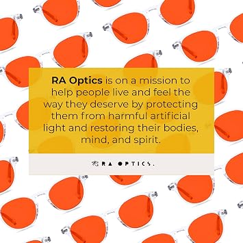 Ra Optics Clyde Frame with Sunset Lenses - Science-Based Blue Light Glasses Increase Sleep Quality - Premium Glasses for Men and Women Block Blue Light From Screens