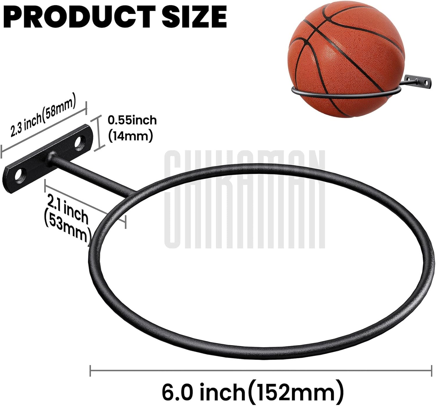Wall Mount Basketball Holder Ball Storage