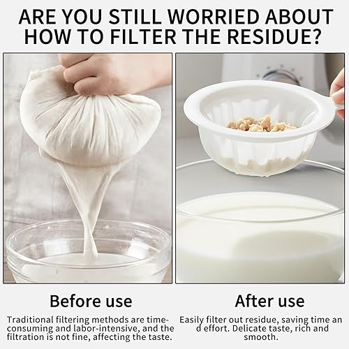 Miniatura 4 de 2 coladores de malla fina para jugos, colador de malla de nailon 100 de malla de plástico con mango para leche de soja, café, yogur, jugo, hoja de