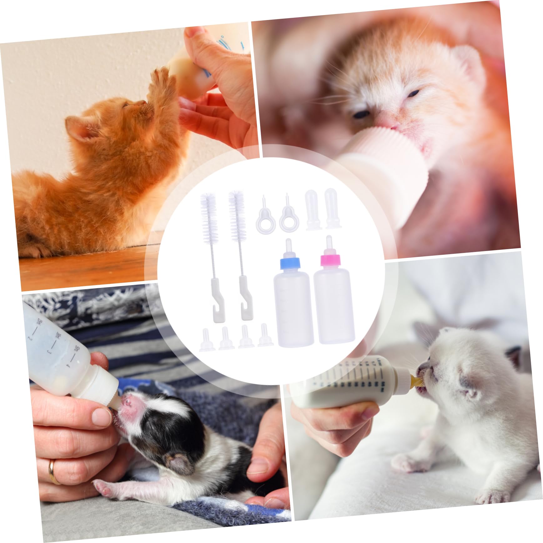 POPETPOP 12pcs Bottle Set for Kittens and Puppies Soft Easy Squeeze Feeding Bottles with Scale Durable Nursing Supplies for Pets Convenient and Reusable Feeder