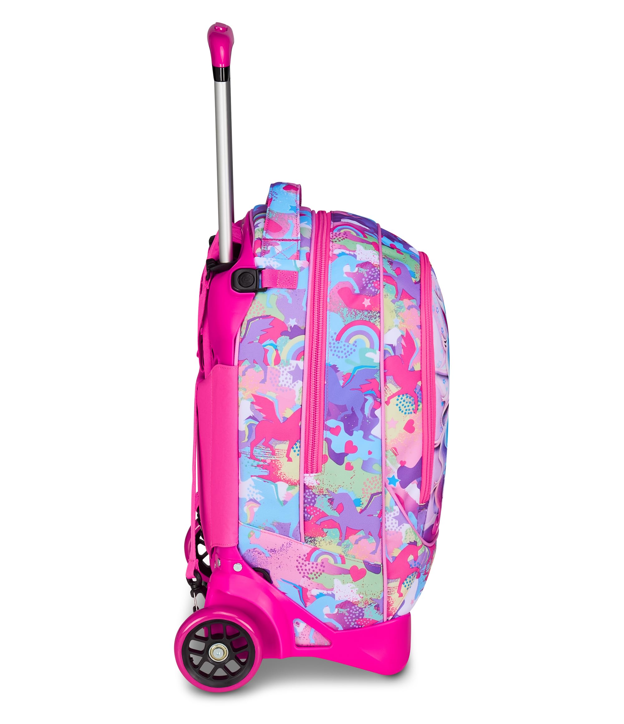SJ GANG STYLE JAM GANG Trolley Scuola Cuccioli New Tech, Rosa, 3 in 1, Triplo Uso, Zaino con Carrello Sganciabile e Crossover System, Scuola Elementare, Bambina