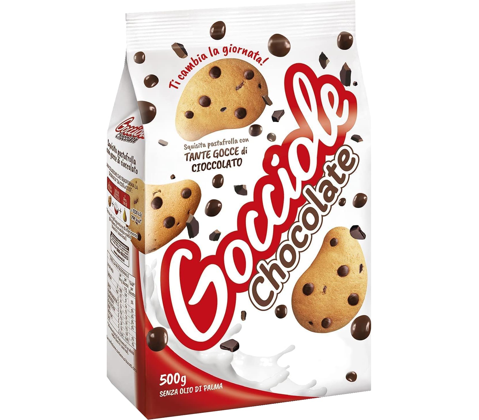 Gocciole Classiche Chocolate Biscotti con Gocce di Cioccolato 500g [BOX da 8 Confezioni]