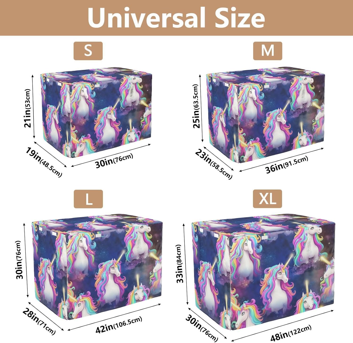 Cute Unicorns Dog Crate Cover Easy to Install, Covers for Pet Crates, Large