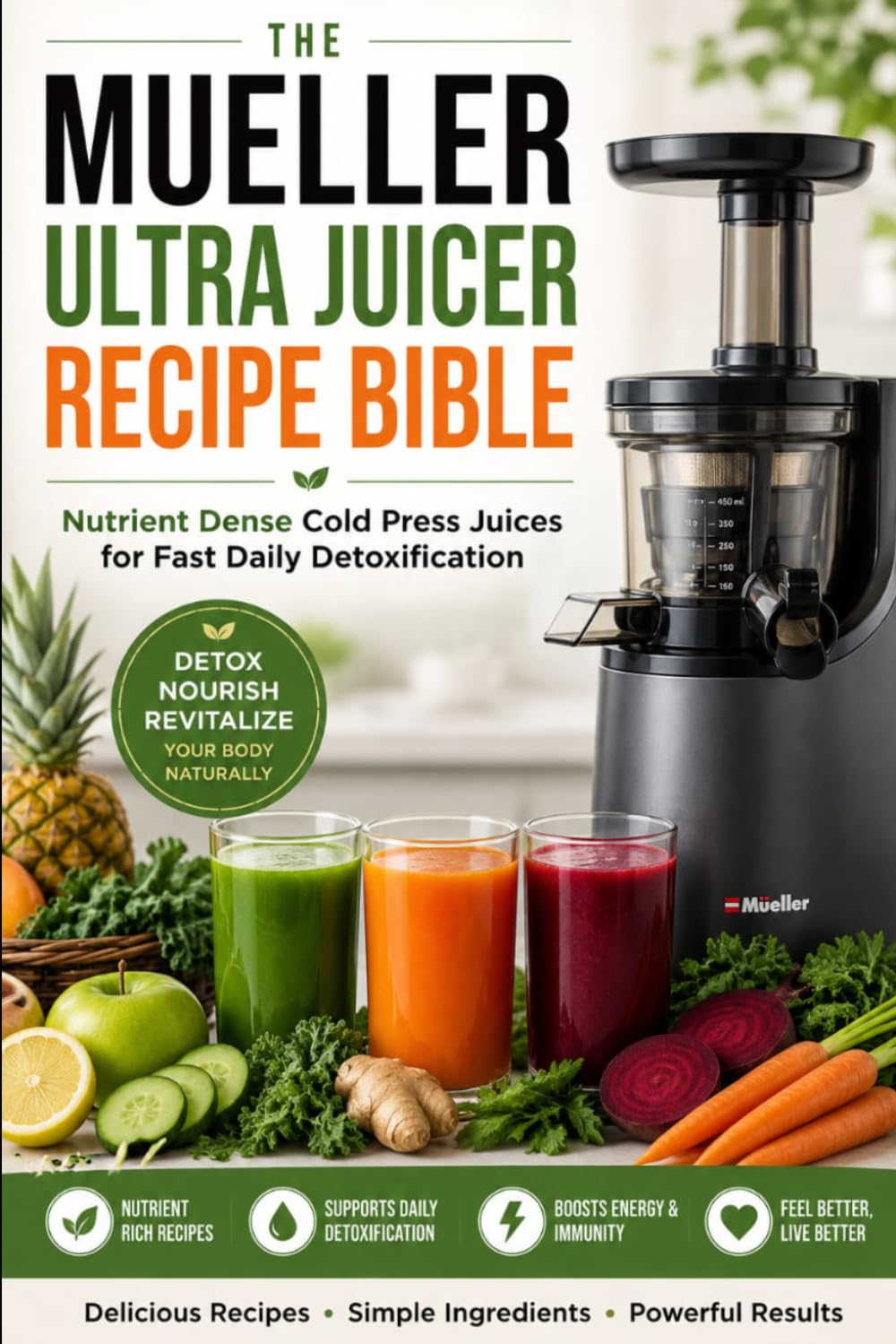 The Mueller Ultra Juicer Recipe Bible: Nutrient Dense Cold Press Juices for Fast Daily Detoxification