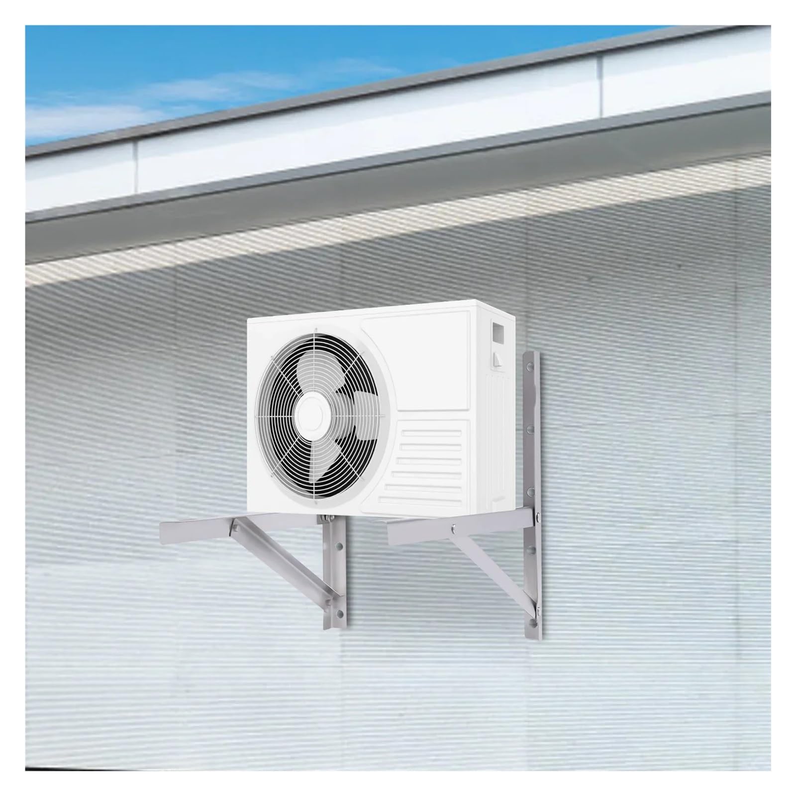 Wandkonsole Klimaanlage 2er-Pack robuste 1,5-polige AC-Wandhalterung | Stahl-Klimaanlagen-Montagegestell for den Außenbereich, sichere Split-System-Aufhängungshalterung