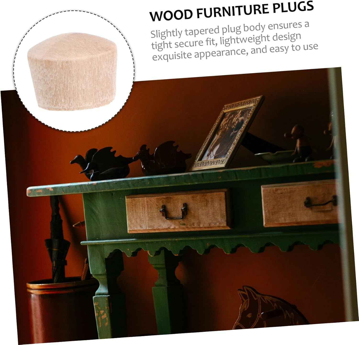 2sets 300 Pcs Wood Plugs Decorative Furniture Hardware Replacement Parts Tapered Design for Secure Fit for Crafting and Woodworking Projects 300pcs*2