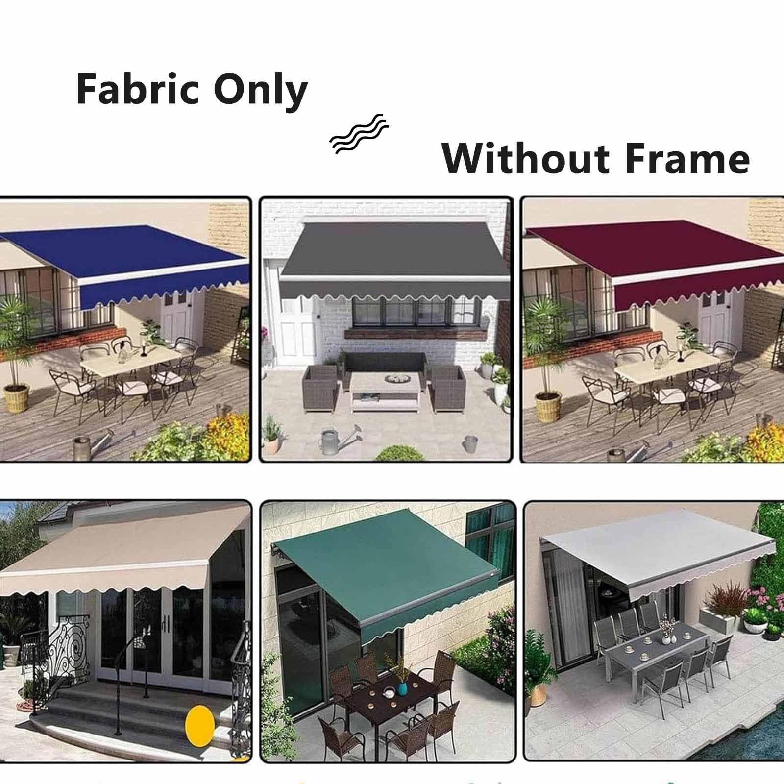 Générique Tissu de Rechange pour Store banne extérieur rétractable, Toile de Protection Solaire en Polyester imperméable et résistante aux UV, pour Balcon et fenêtre(280x200cm)