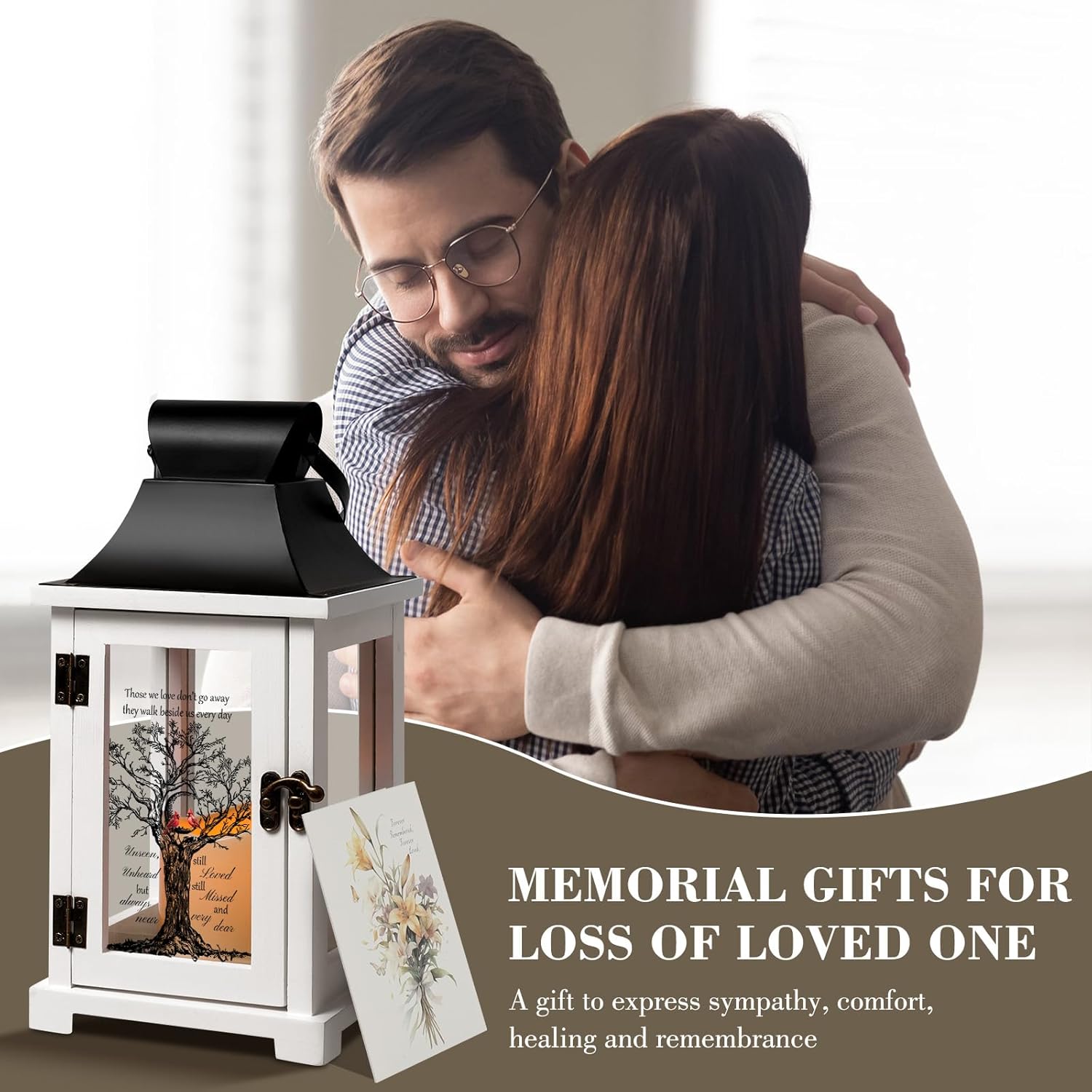 Memorial Lantern, Sympathy Bereavement Gifts for Loss of Loved One Mother Father, Sympathy Lantern Thoughtful Funeral Gifts in Memory of Loved One - Image 5