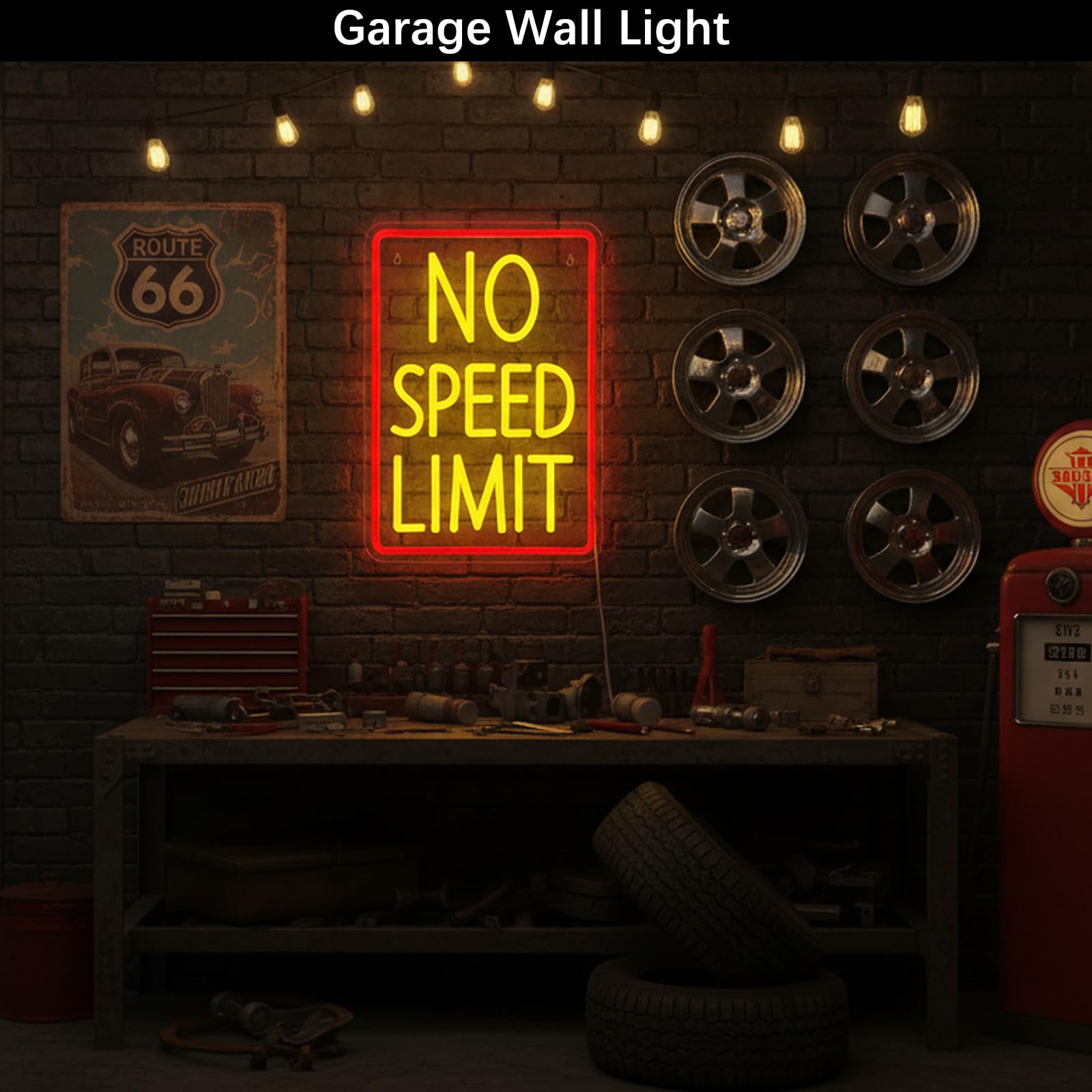 Letrero de neón para decoración de pared, luces LED de neón rojas y amarillas regulables para dormitorio, garaje, bar, sala de juegos, cueva de hombre, decoración de pared de coche, regalo para