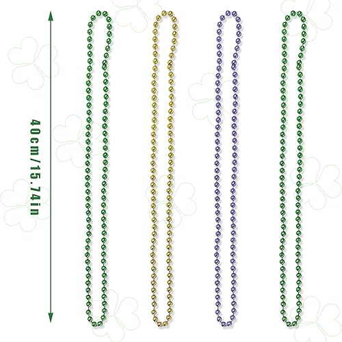 Miniatura 7 de Collares de cuentas de Mardi Gras, collar redondo de varios colores para eventos y recuerdos de fiesta, suministros de fiesta de carnaval