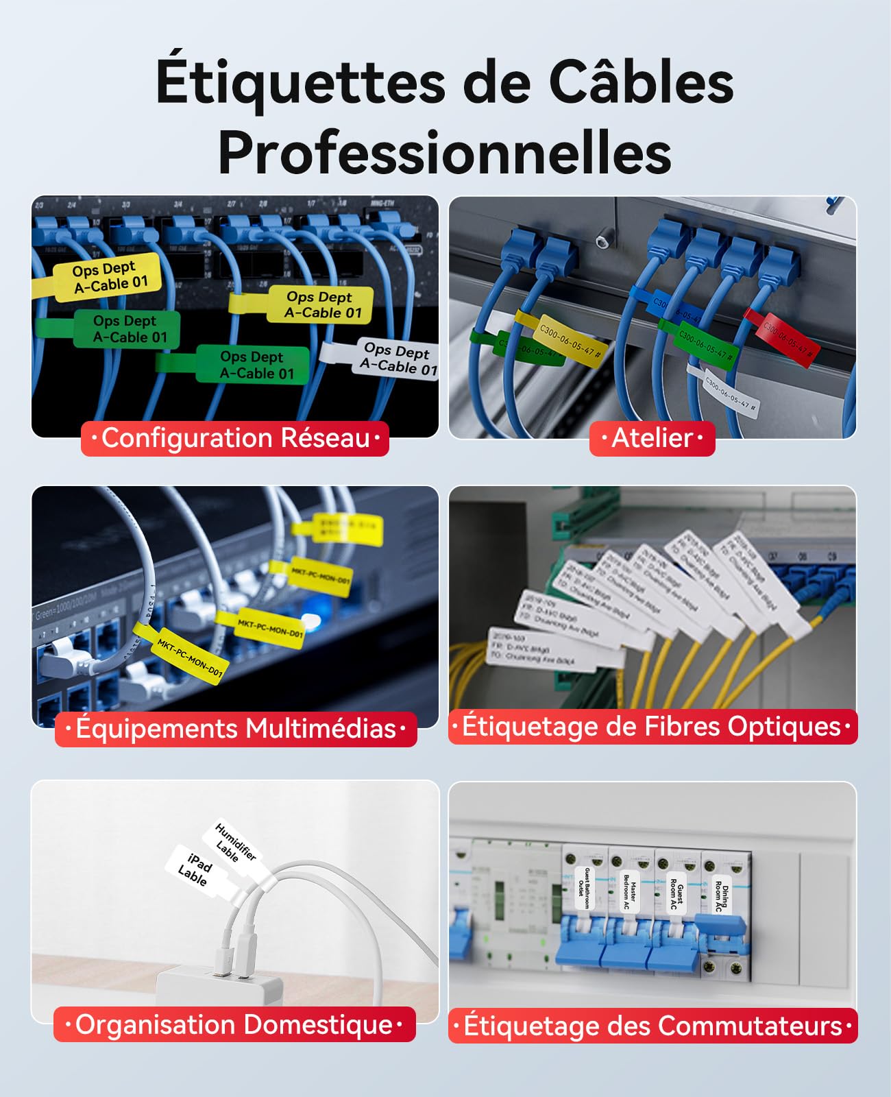 NIIMBOT B1/B2/B21/B3S/B31/B4 Étiquettes, 3 rouleaux d'étiquettes adhésives pour bocal，dossier de bureau,école,adresse,25x78mm