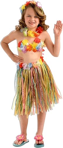 Forum Novelties Conjunto de disfraz de bailarina hawaiana de hula, tamaño infantil, 3 piezas