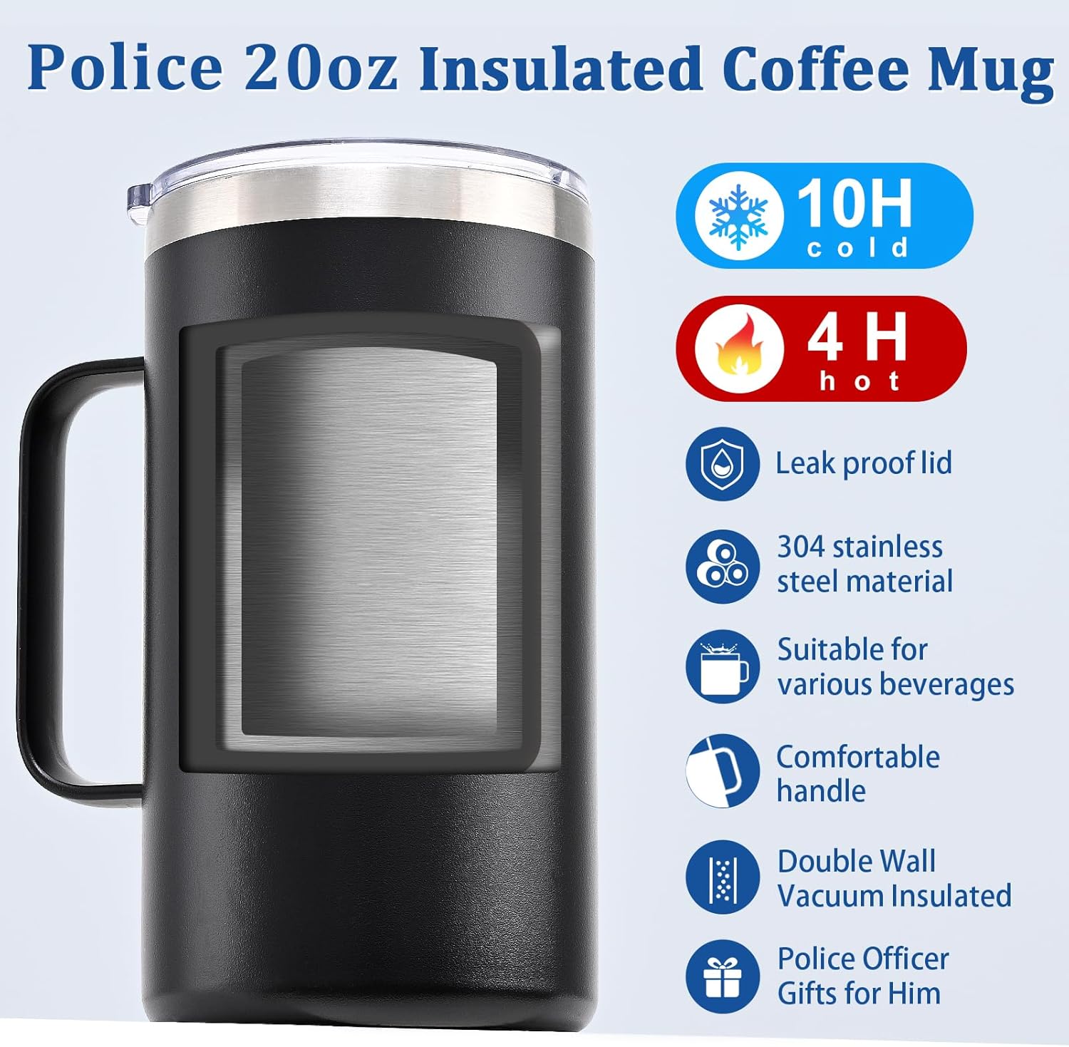 Lifecapido Police Gifts for Men, I Can't Fix Stupid But I Can Cuff It 20oz Coffee Mug, Police Officer Correctional Officer Birthday Christmas Gifts for Men Dad Husband Coworker - Image 6