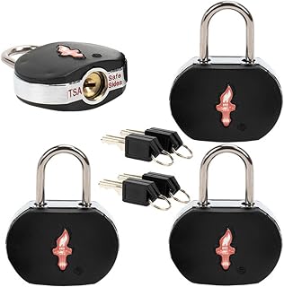 4-Pack Black TSA Approved Luggage Lock for Suitcases, Carry-On Bags, Backpacks & Laptop Cases