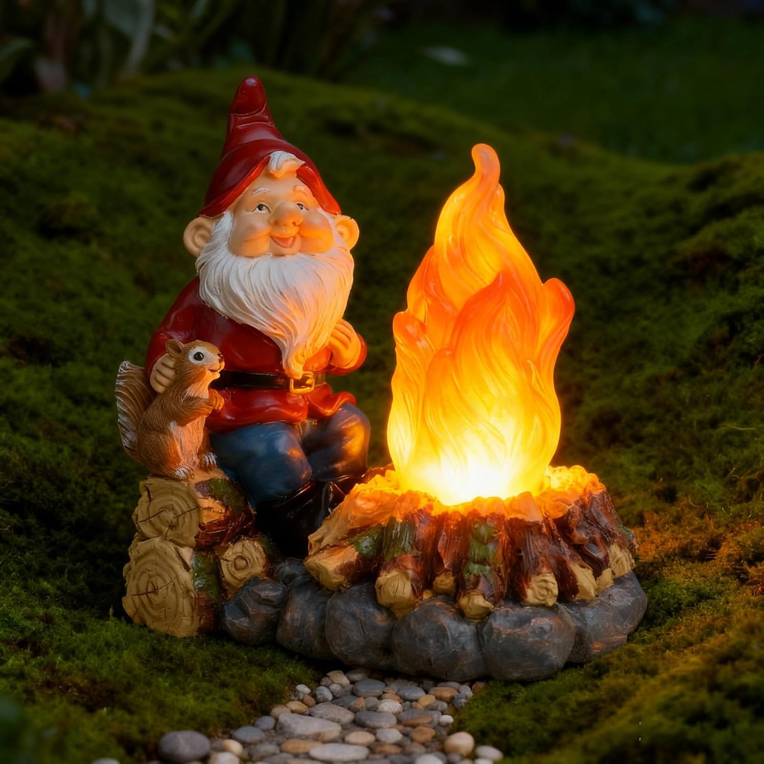 Solar Light-Up Garden Gnome Statue - Waterproof Outdoor Decor for Garden, Yard, Porch Patio Lawn Balcony,Decorations for Families and Holiday Enthusiasts for Women,Grandma, Housewarming