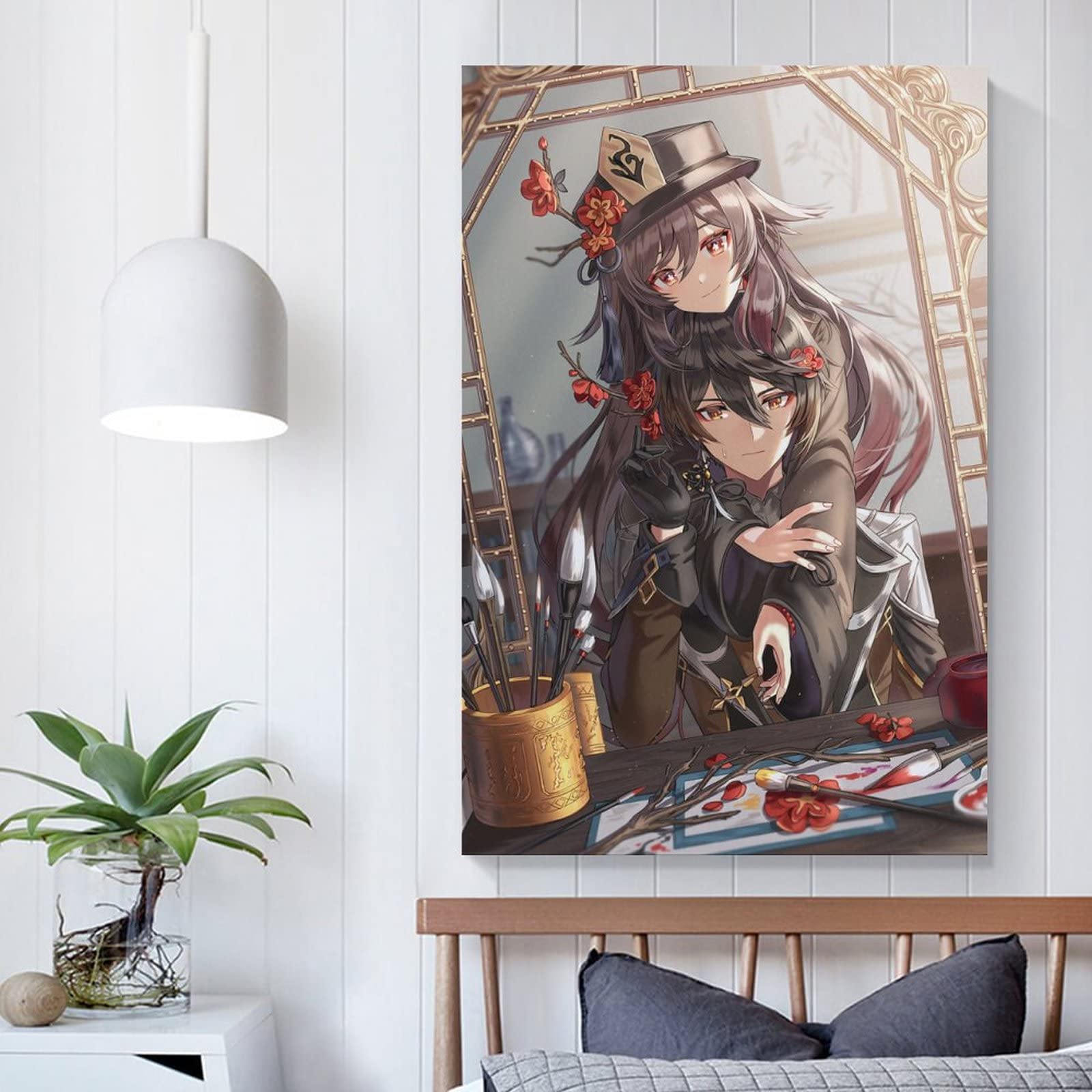 アクリル 絵画 原画 美術  壁掛け アート インテリア M4 #12 Amazon.co.jp: 絵画 おしゃれ 胡桃 鍾離 原神 アートパネル アニメ