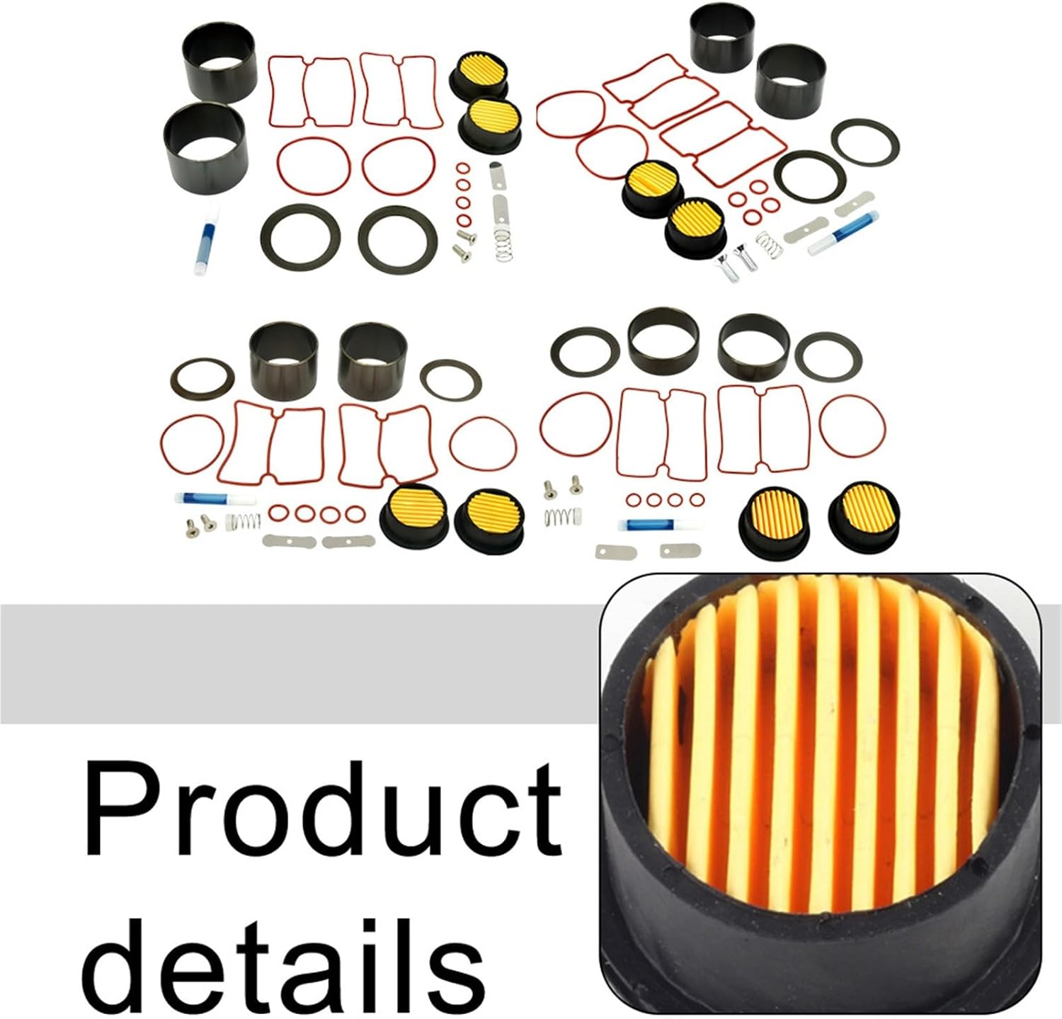 20pcs Air Compressor Repair Kit Cylinder Gaskets Piston Rings Filter Elements for 550W 750W 1100W 1500W Oil-Free Compressors(750W)