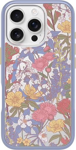 OtterBox iPhone 16 Pro Symmetry Series Clear Case - Floral Purple - Ultra-Thin, Sleek iPhone Case, Floral iPhone Case