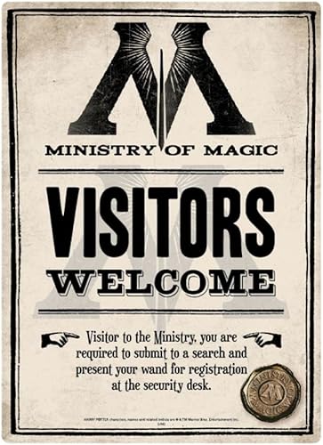 Cartel de hojalata pequeño - Harry Potter (Ministry Of Magic)