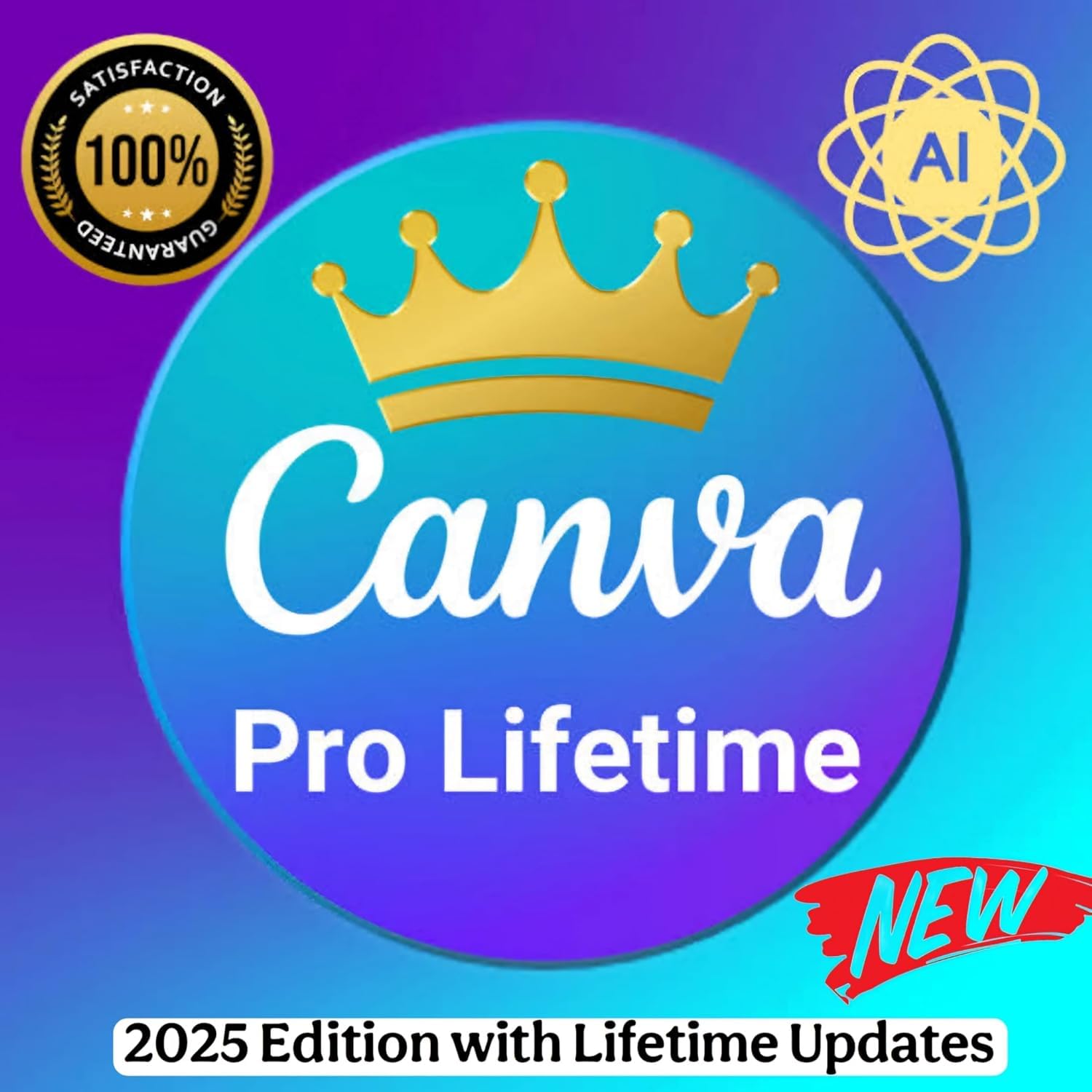 Canva Pro Lifetime Subscription with Ai (1 User) | Activates on Your Account | Genuine License with All AI Tools Included | Magic Studio + Visual Suite 2.0, Canva Code, Canva Sheets ,Magic Charts, AI Image Generation | Multi-Device Support with Cloud Storage (Latest 2025 Edition) (All Devices Supported Win, Mac, iPad, Android, iOS M1 M2 M3 M4)