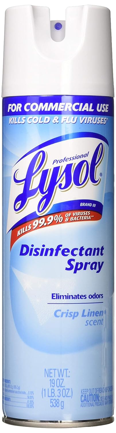 Lysol Disinfectant Spray Crisp Linen 19 Ounce 3 Count