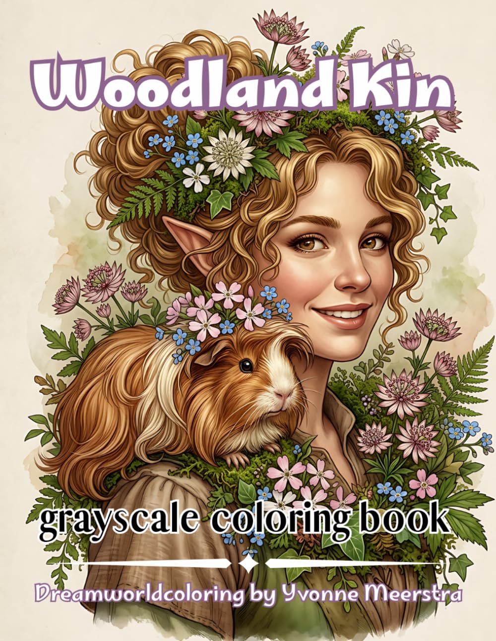 woodland kin: A Grayscale Coloring Journey Through Enchanted Forest Souls, Gentle Creatures, and Nature-Inspired Fantasy Portraits
