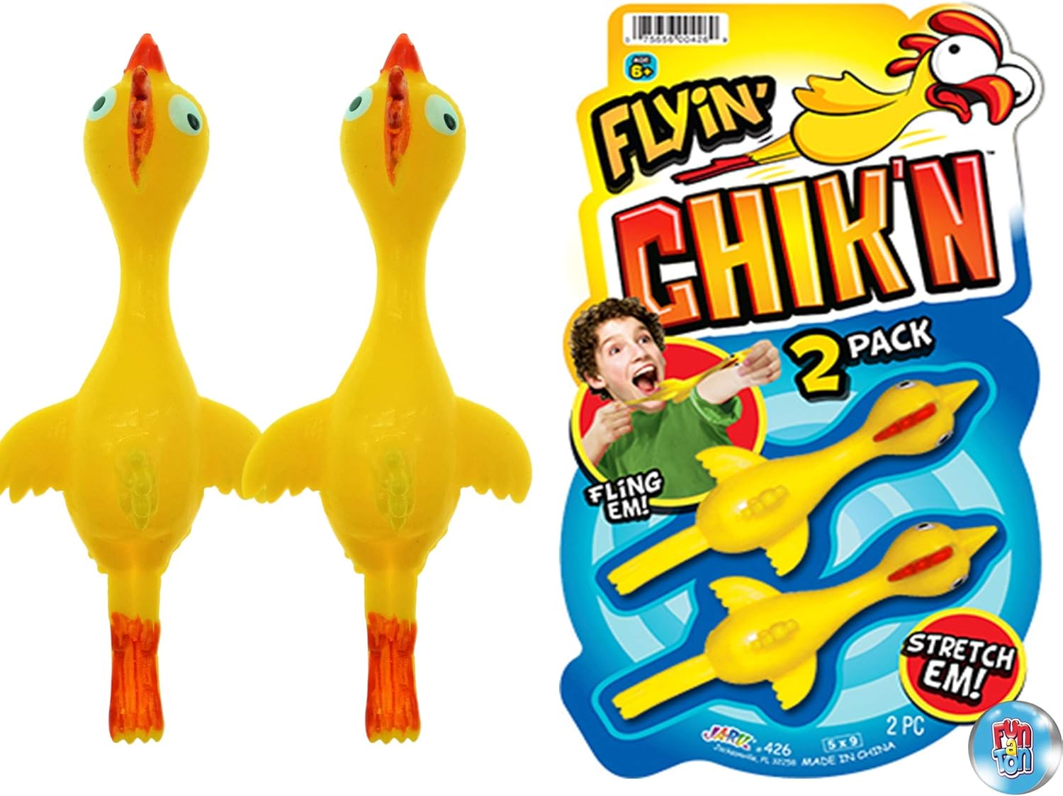 JARU Flyin' Chik'n Rubber Chicken Slingshot (1 Pack 2
