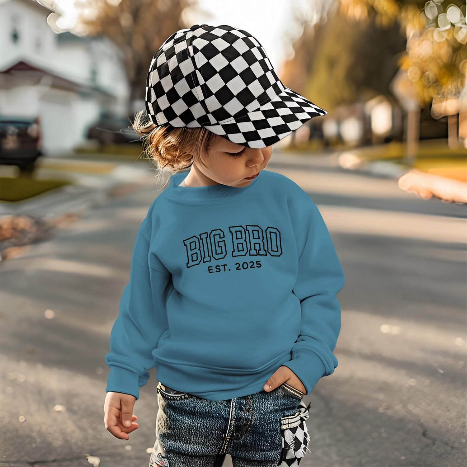 SOFEON Big Brother Sweatshirt Toddler Boy Embroidery Big Bro Est. 2025 Pullover Announcement Crewneck Long Sleeve Fall Tops - Image 3