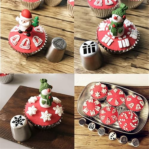 Miniatura 5 de Juego de boquillas de Navidad, 15 piezas, boquillas de glaseado de flores de Navidad, boquillas de decoración de pasteles, herramientas para hornear