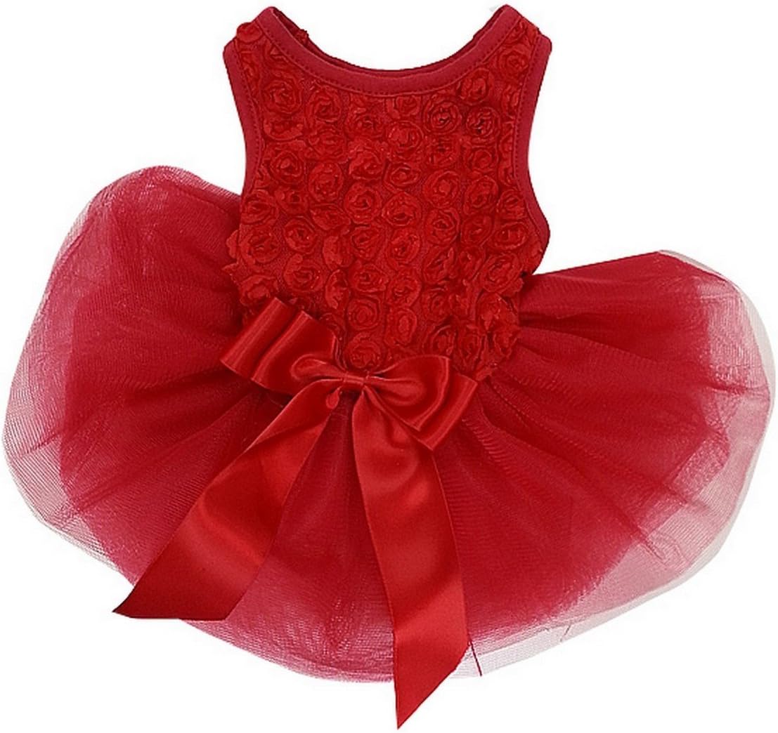 Kirei Sui Rosettes Dog Dress M Red