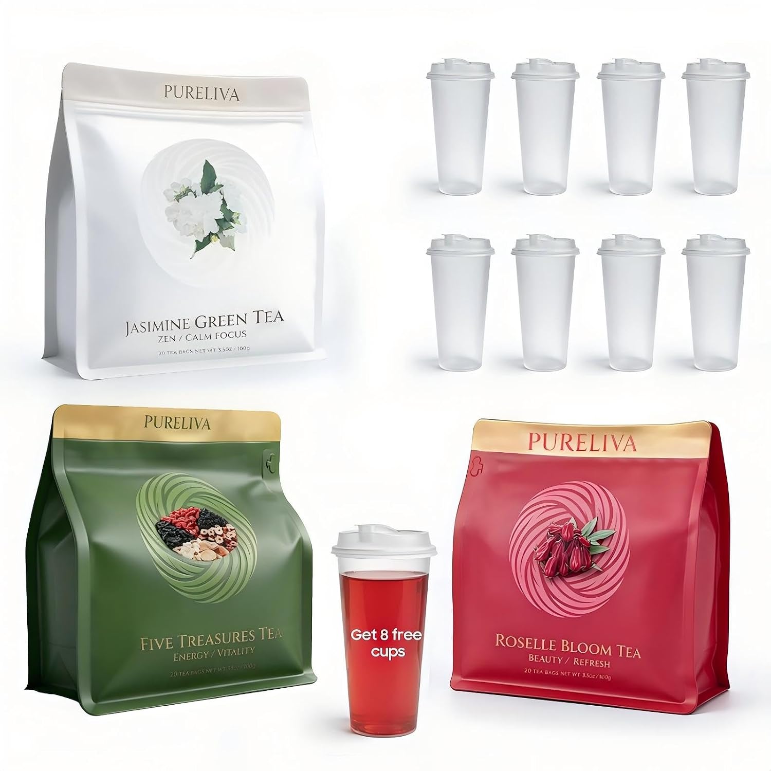Herbal Tea Variety Pack, Tea Bags Gift for Women, Caffeine Free,Hot or Iced