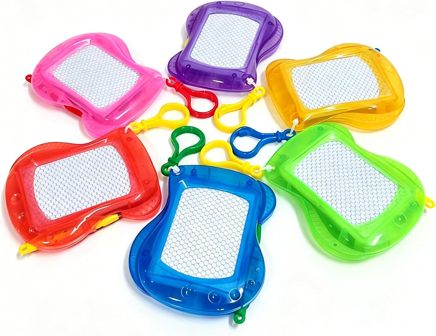 Mini Magnetic Drawing Board - 12pcs Backpack Keychain Clip Drawing Boards, Erasable Doodle Sketch Writing Pad Boys & Girls, Birthday Kids Party Favors