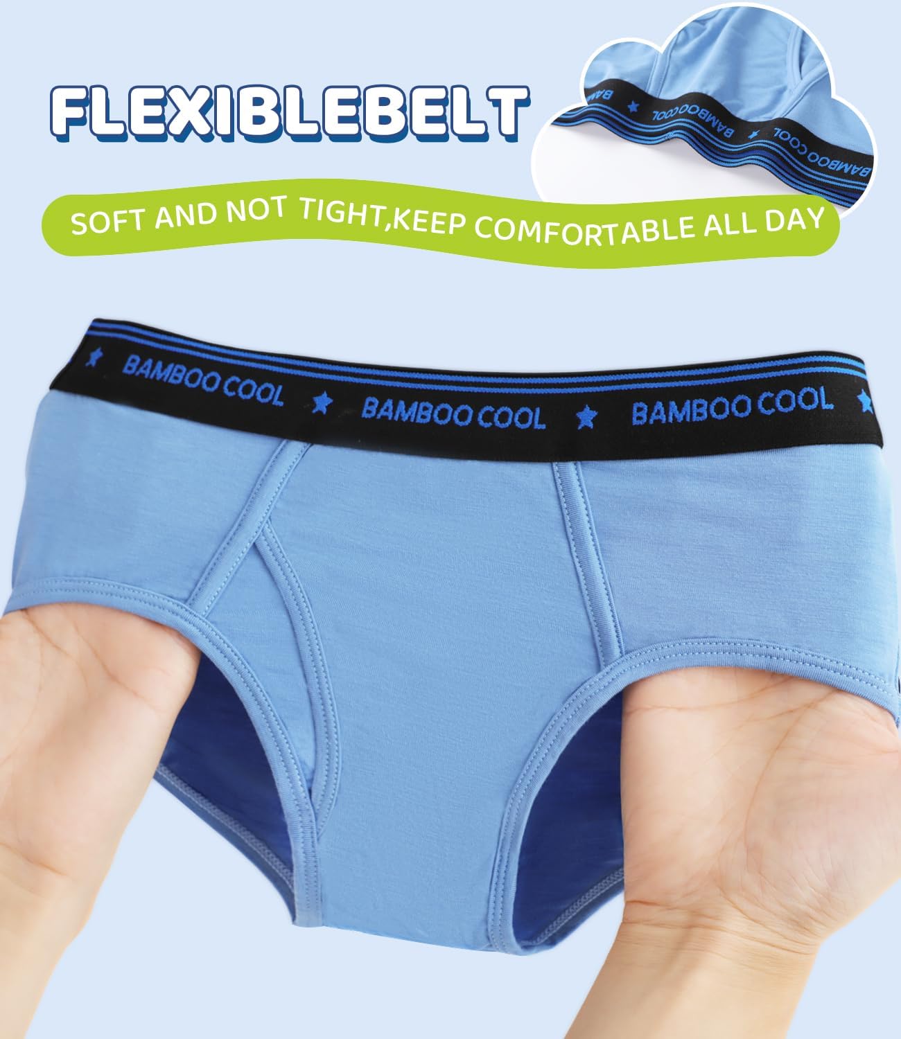 BAMBOO COOL Boys Briefs Underwear 2-18 Years Tag-Free Breathable Moisture-Wicking Bamboo Underwear 6 Pack - Image 6
